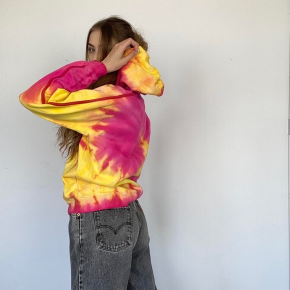 Vintage Nike Hoodie Tie Dye Multicolour Small - Picture 2 of 4